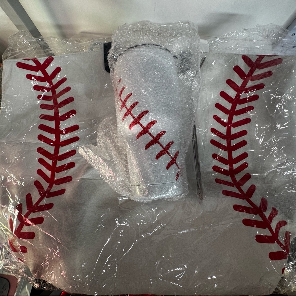 Baseball Themed Tumbler and Pillow Set